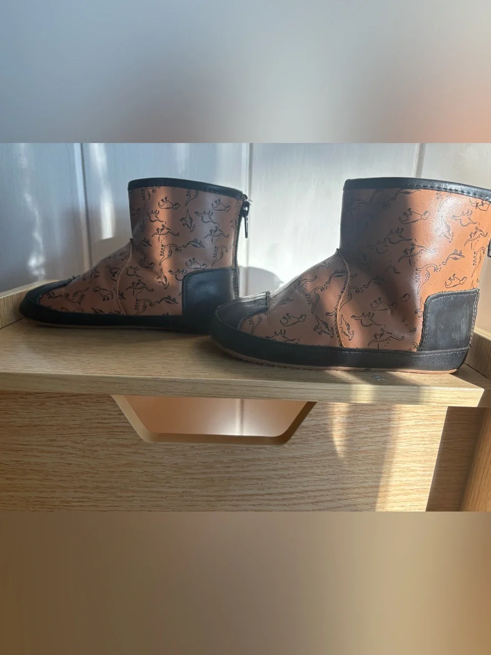 Little Love Bug Dexter Leather Dinosaur Boots